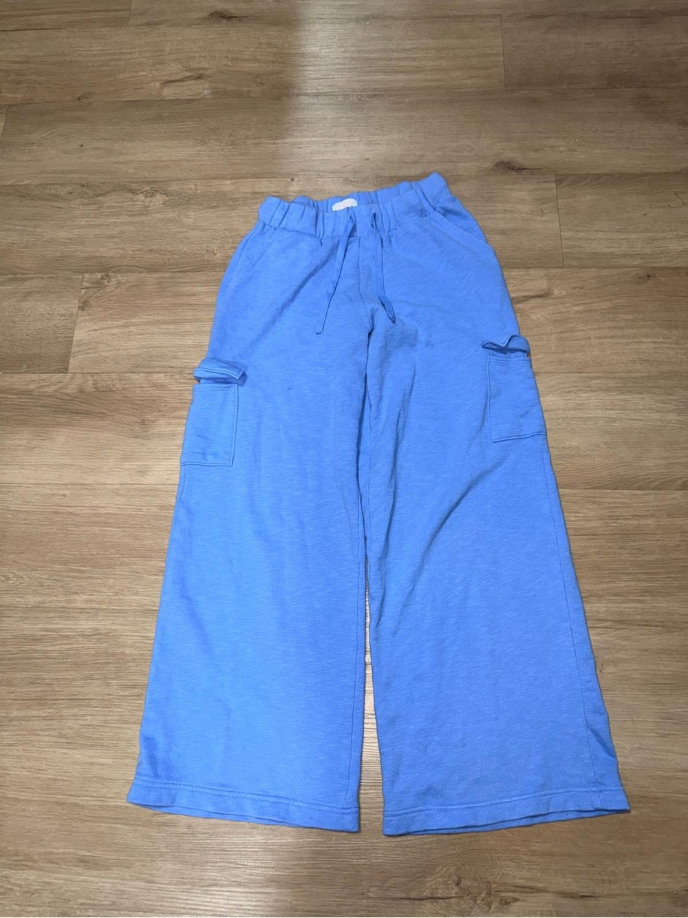 Colsie Bright Blue Wide-Leg Cargo Lounge Pants